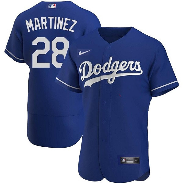 Men's Los Angeles Dodgers #28 J.D. Martinez Blue Flex Base Stitched Baseball Jersey